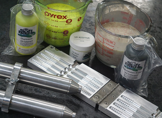 Injectors for Plastisol Soft Bait Molds 
