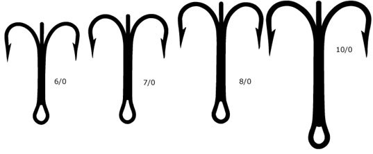 Mustad 3551 Treble 6/0, 7/0, 8/0 & 10/0 