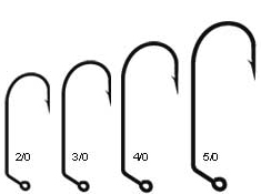 1000 - 2/0 Eagle Claw 575 Gold Jig Hooks for Jig Molds