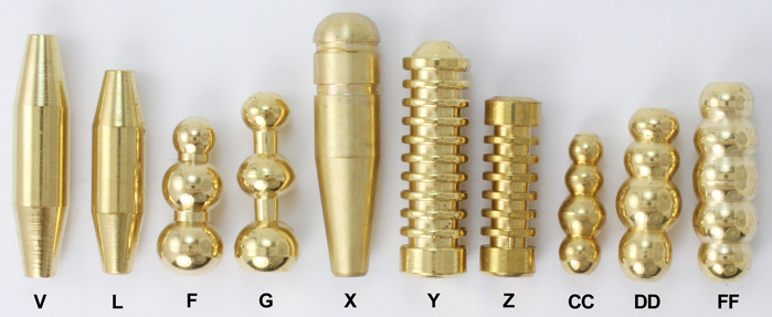 Magnum Brass Spinner Bodies ::: Musky Brass Bodies ::: Muskie Brass Bodies  