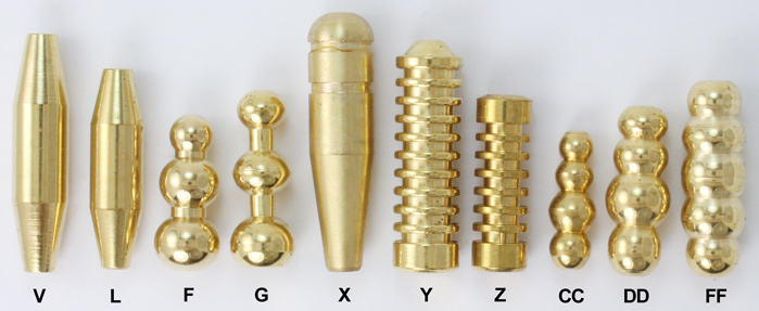 Magnum Brass Spinner Bodies ::: Musky Brass Bodies ::: Muskie