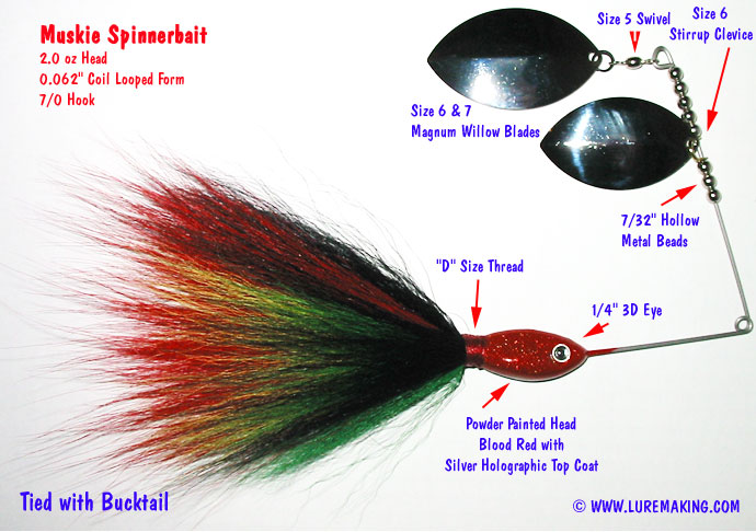 Painted Musky Spinnertbait Heads