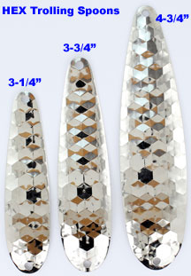 Nickel Plated 4 3/4" Smooth Hex Hammered  Spoon Blanks .025  Walleye Candy 