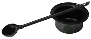 Cast iron melting crucible with handle, marked 5, melting pot pot